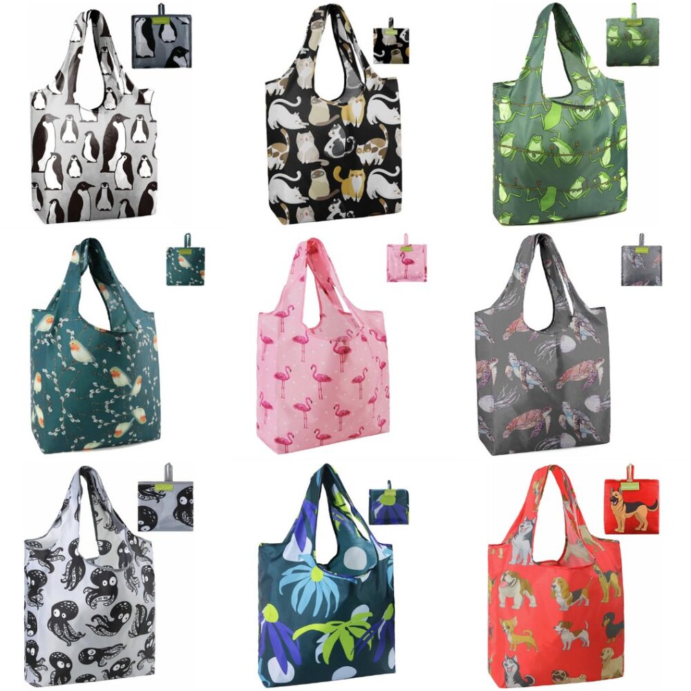 🎀 1 Grocery Bag Reusable Durable Bags Foldable Washable Large 50lbs Heavy Duty